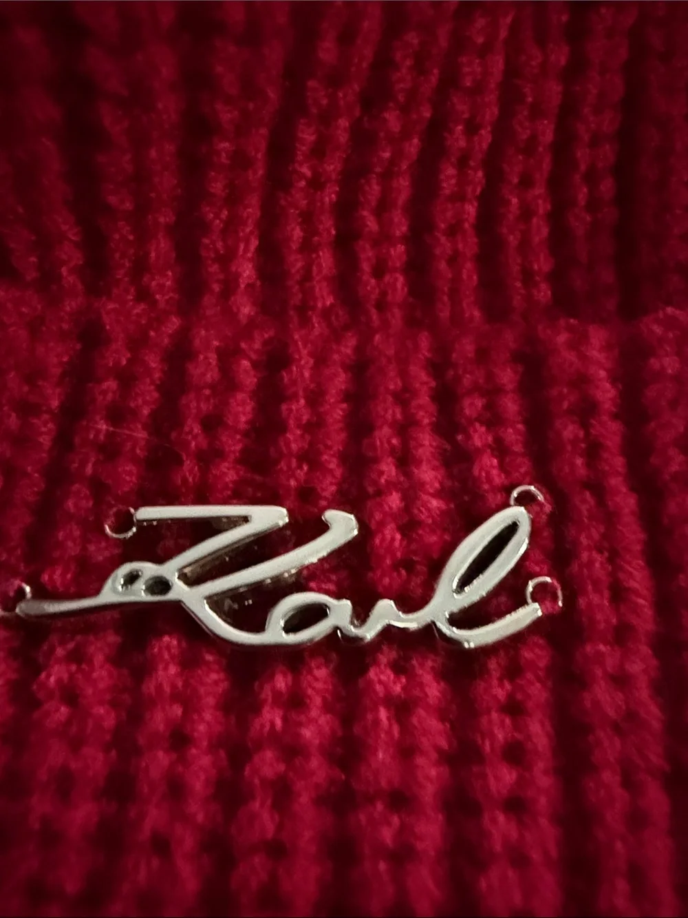 Karl Lagerfeld red knit